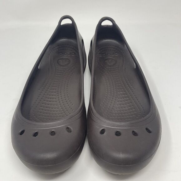 Crocs Kadee Shoes Womens 10 Brown Ballet Flats Casual Comfort Slip On Light - Picture 5 of 14